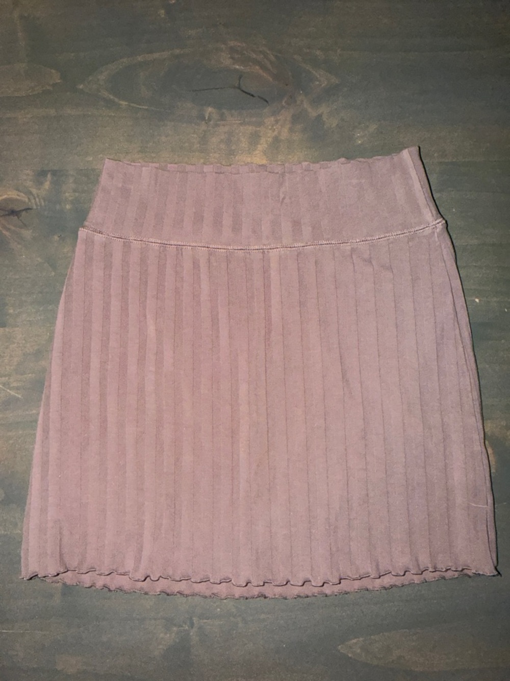 aerie Ribbed Mini Skirt in Dusty Mauve